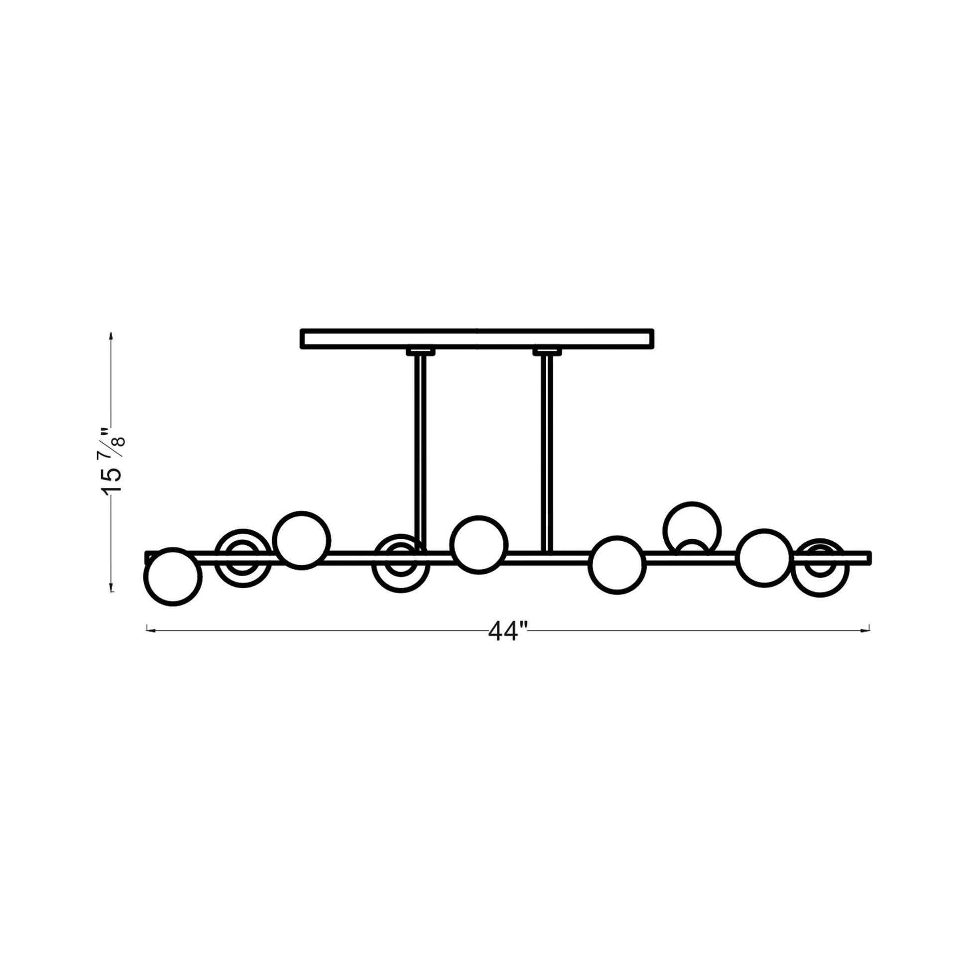 Altair Chandelier - line drawing.
