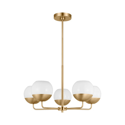 Alvin Chandelier in Satin Brass (5-Light).