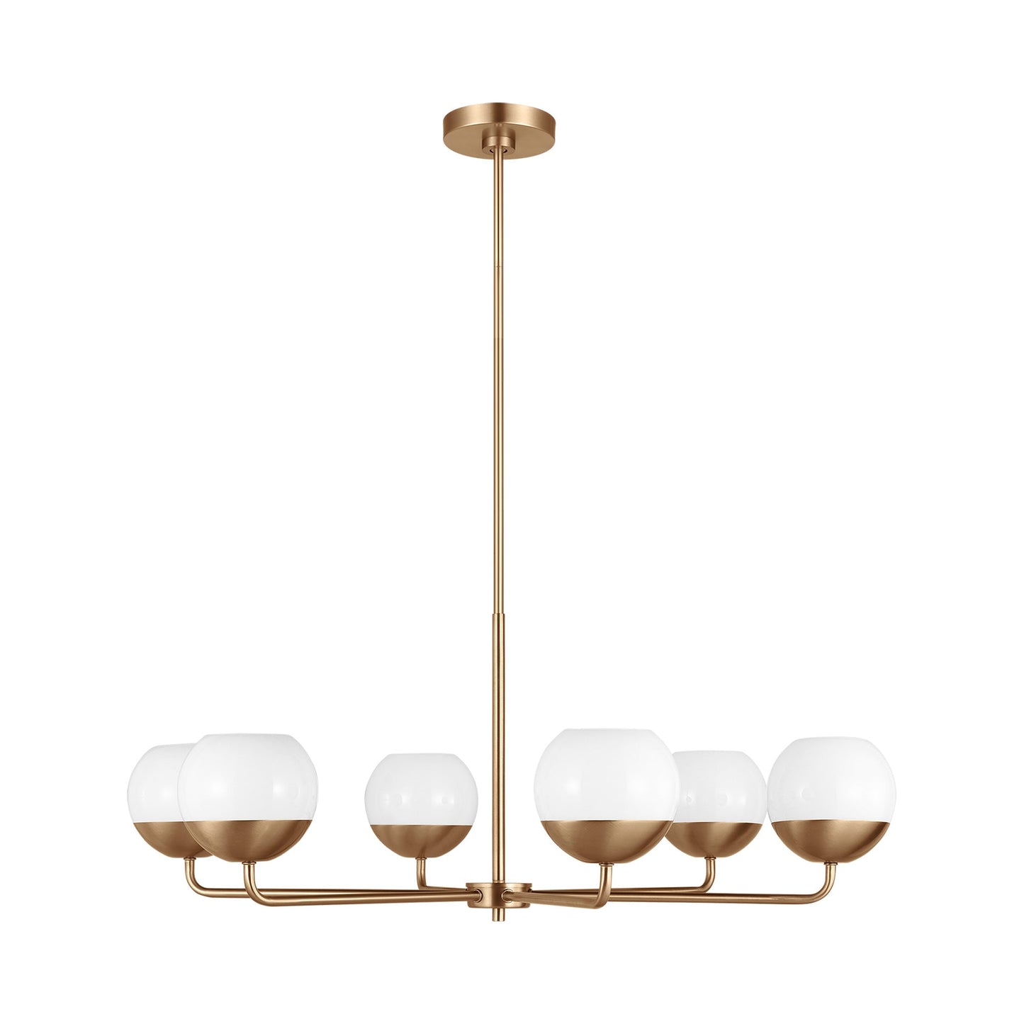 Alvin Chandelier in Satin Brass (6-Light).