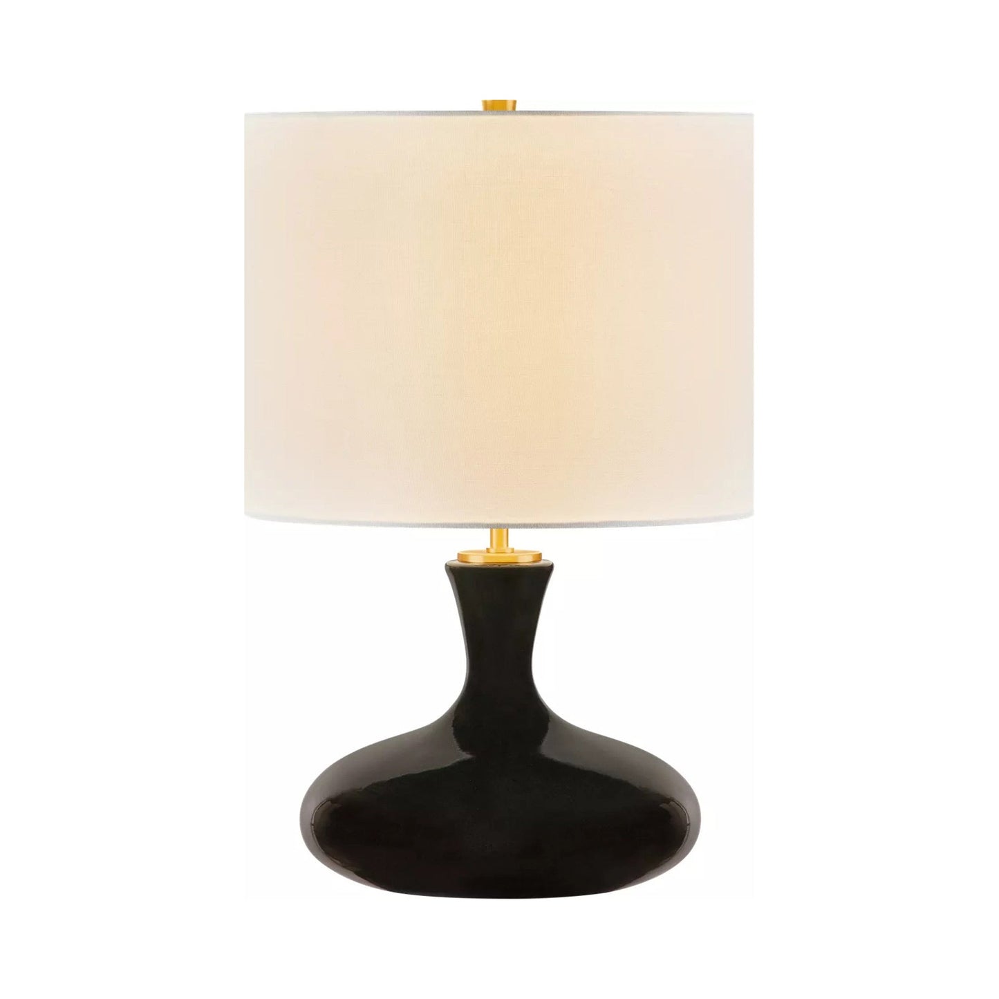 Amber Table Lamp in Black Ceramic.