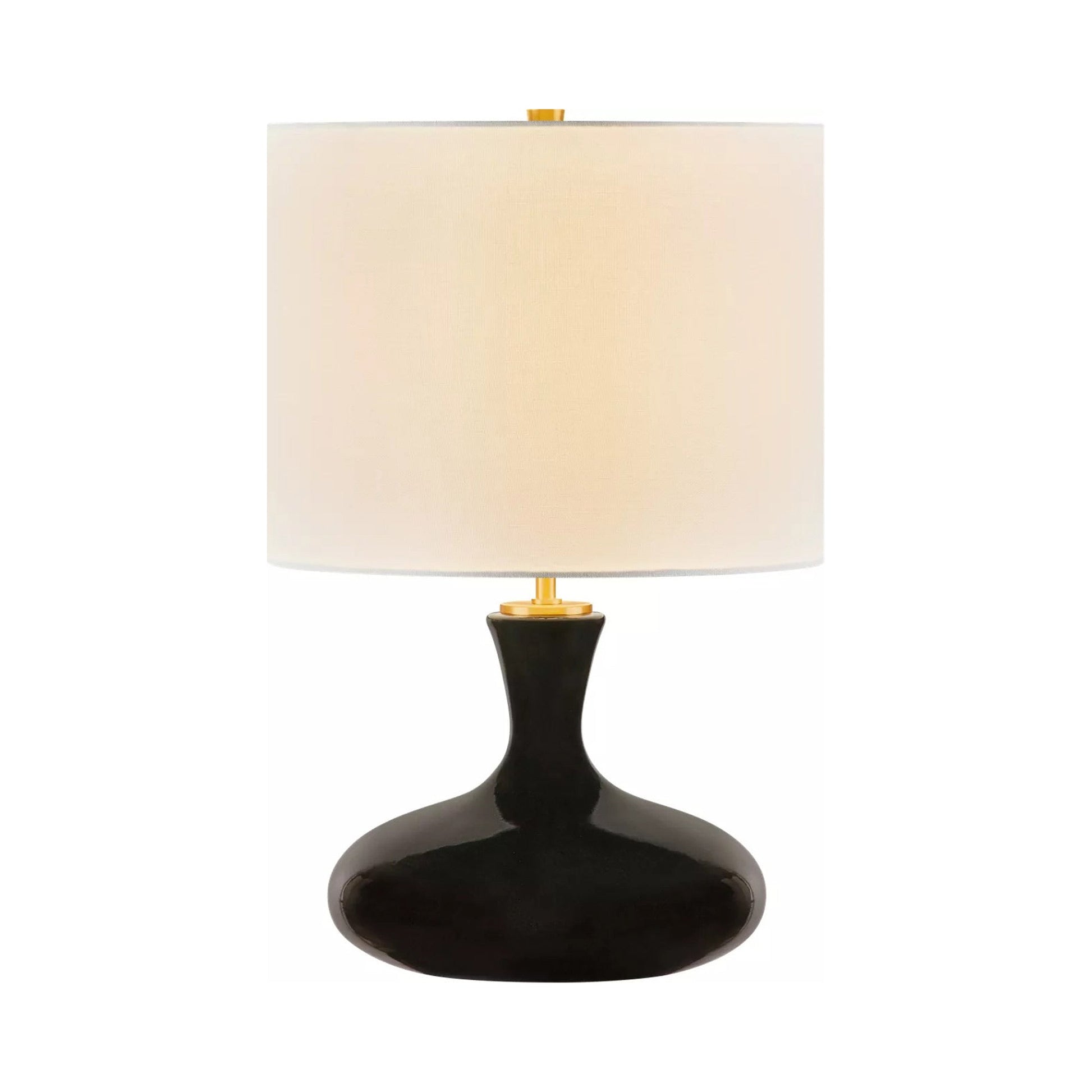 Amber Table Lamp in Black Ceramic.