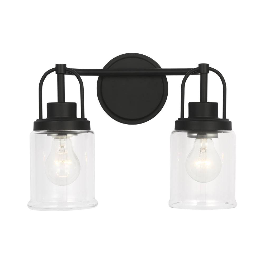 Anders Bath Vanity Light in Midnight Black (2-Light).