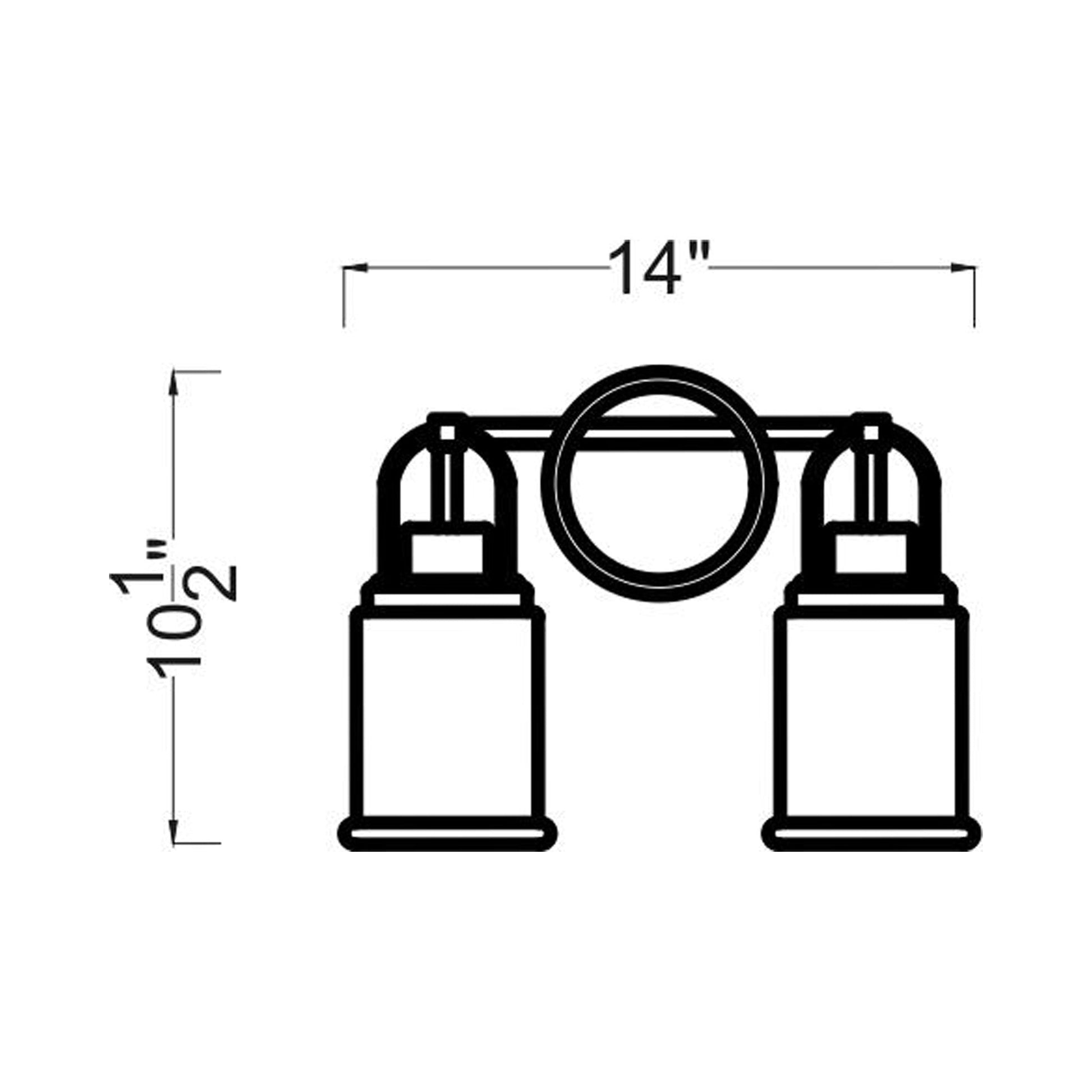 Anders Bath Vanity Light - line drawing.