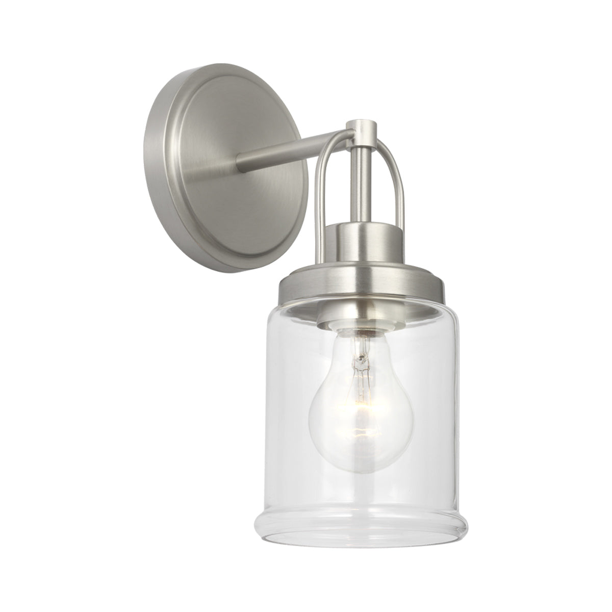 Anders Bath Wall Light in Brushed Nickel.