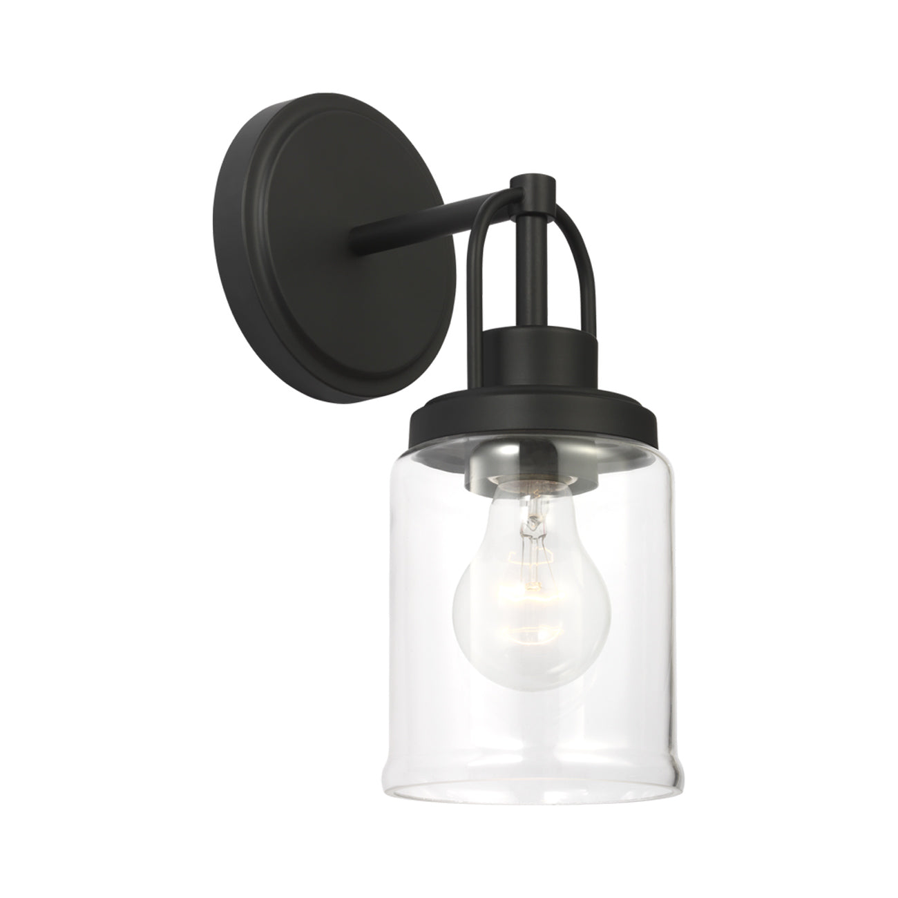 Anders Bath Wall Light in Midnight Black.