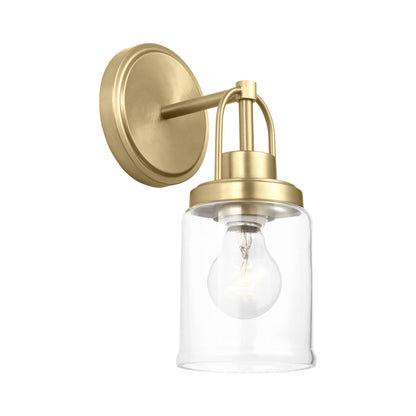 Anders Bath Wall Light in Satin Brass.