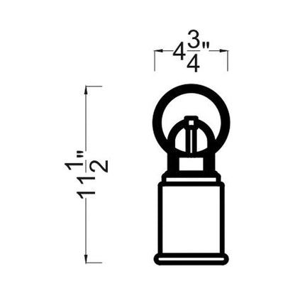 Anders Bath Wall Light - line drawing.