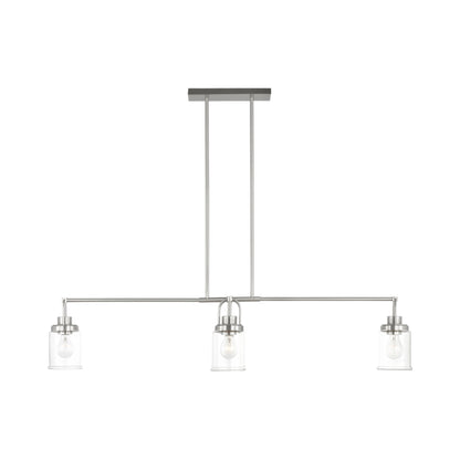 Anders Linear Chandelier in Brushed Nickel.