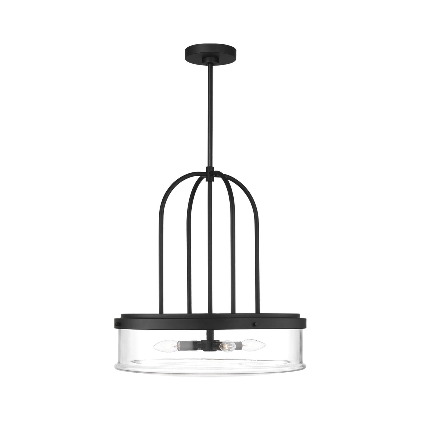 Anders Round Pendant Light in Midnight Black.