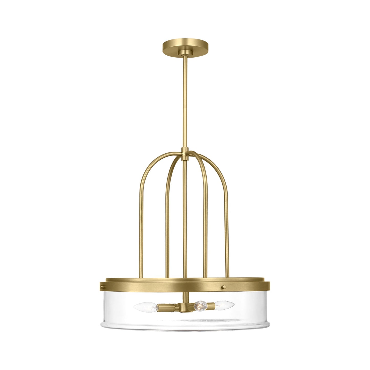 Anders Round Pendant Light in Satin Brass.