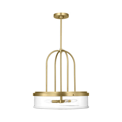 Anders Round Pendant Light in Satin Brass.