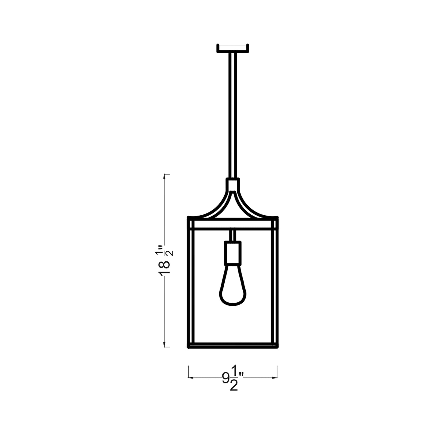 Angelo Pendant Light - line drawing.