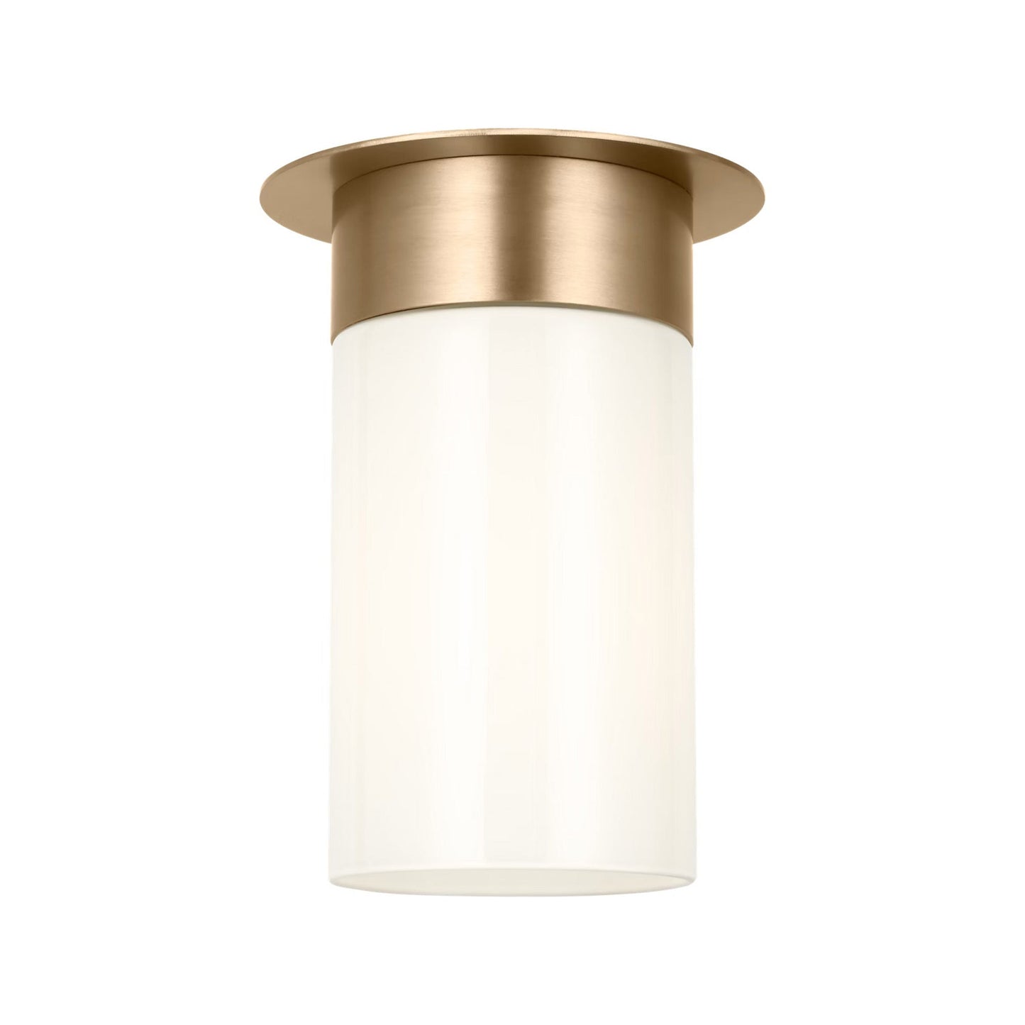 Archer Flush Mount Ceiling Light in Satin Brass (4-Inch).