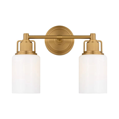 Ashford Bath Vanity Light in Burnished Brass (2-Light).