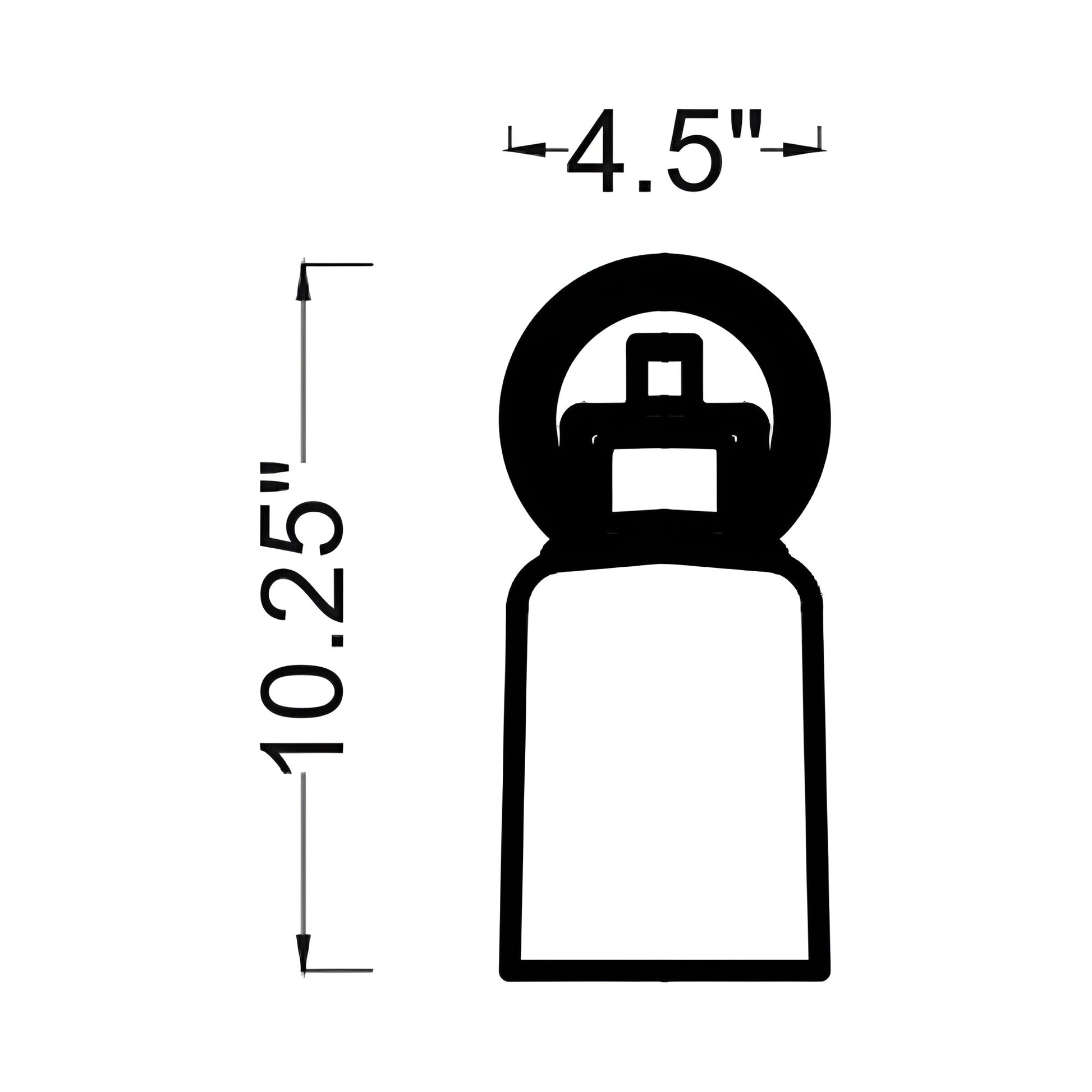 Ashford Bath Wall Light - line drawing.