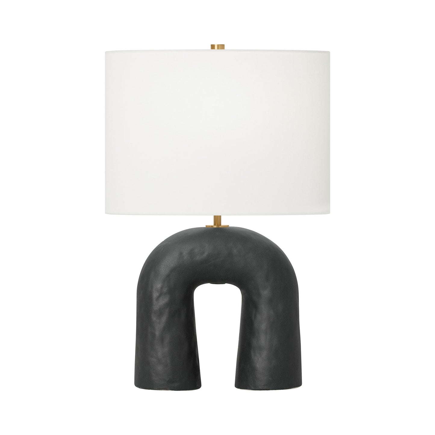 Aura Table Lamp in Rough Black Ceramic (Small).