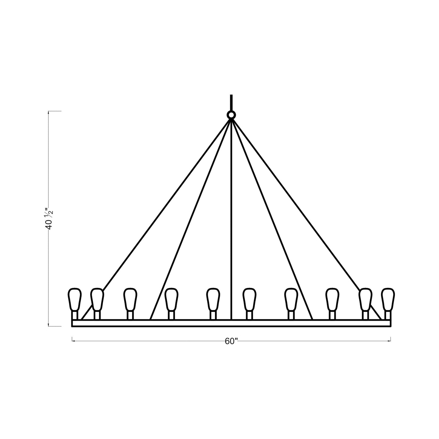 Avenir Chandelier - line drawing.