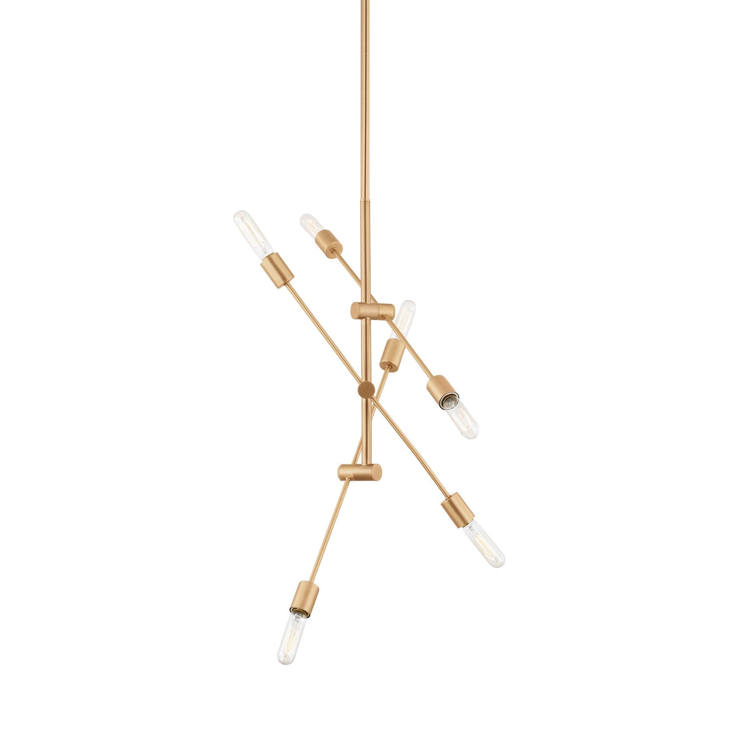Axis Chandelier in Satin Brass (Medium).