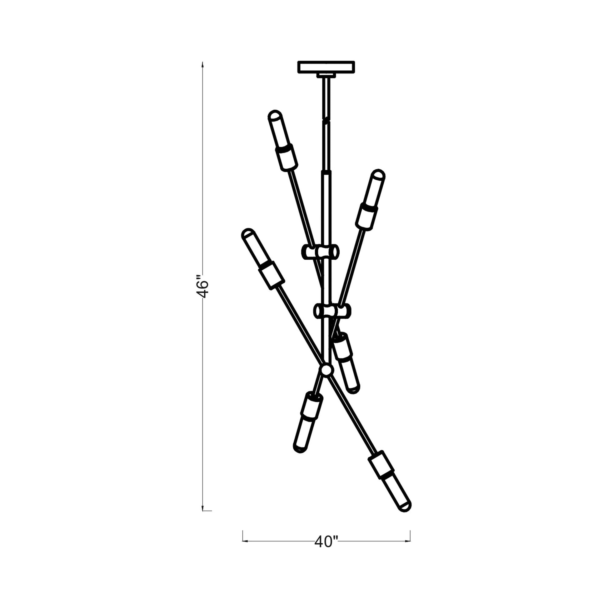 Axis Chandelier - line drawing.