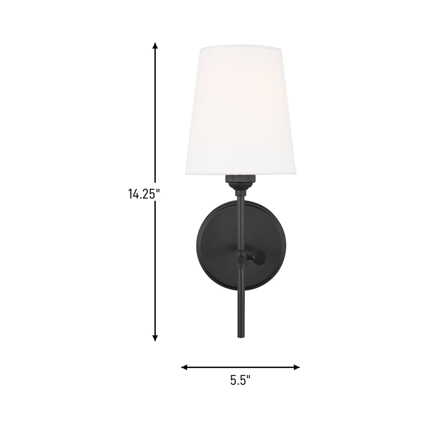 Baker Bath Wall Light - line drawing.
