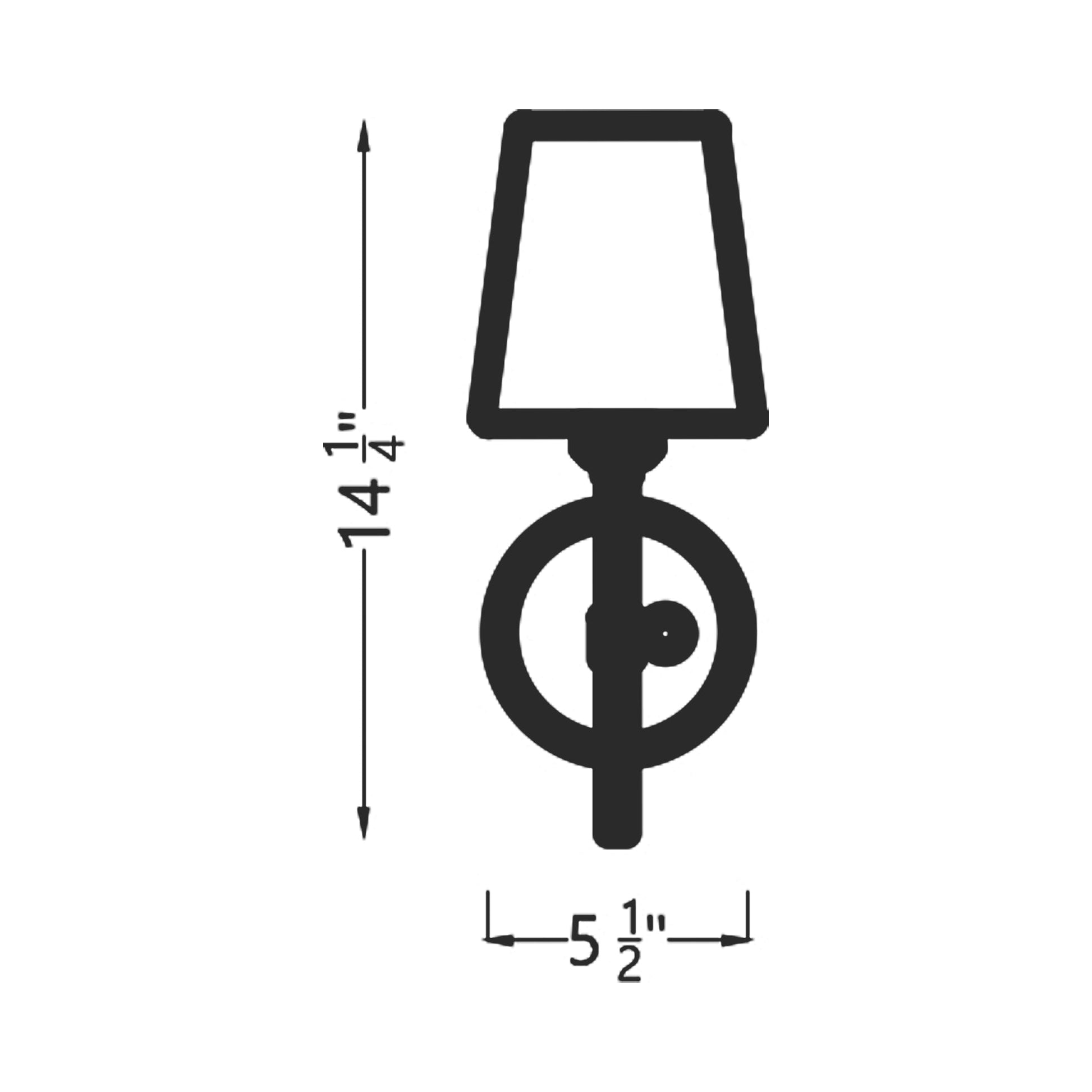 Baker Bath Wall Light - line drawing.