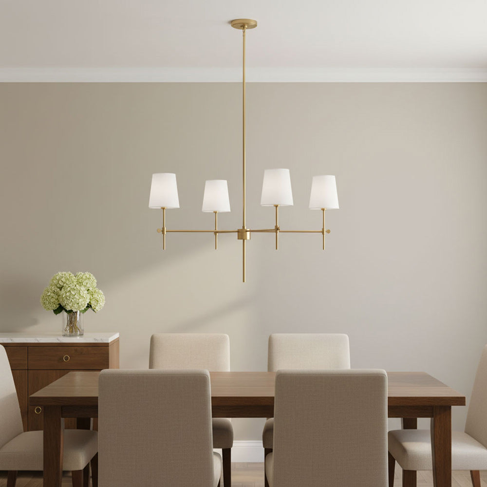 Baker Chandelier in dining room.