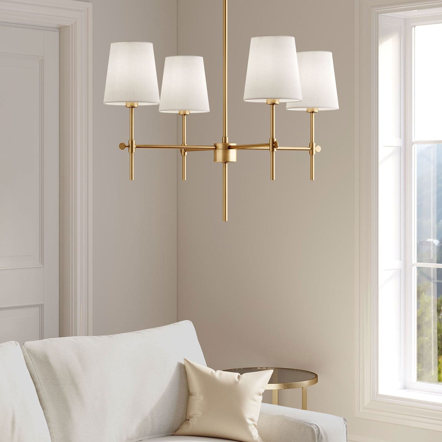 Baker Chandelier in living room.