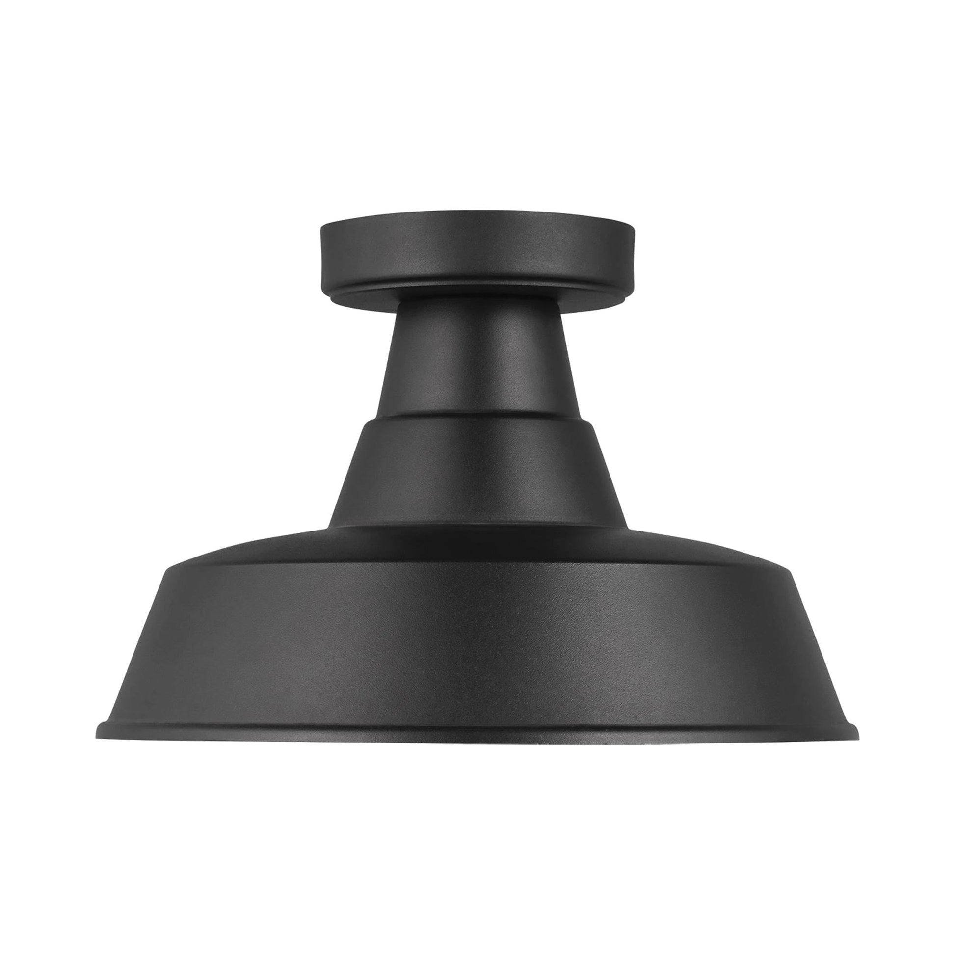 Barn Light Outdoor Flush Mount Ceiling Light in Black.