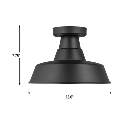 Barn Light Outdoor Flush Mount Ceiling Light - line drawing.
