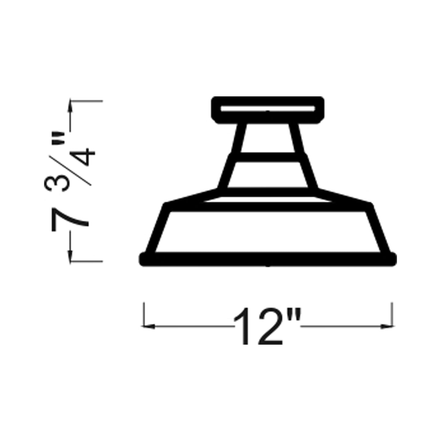 Barn Light Outdoor Flush Mount Ceiling Light - line drawing.