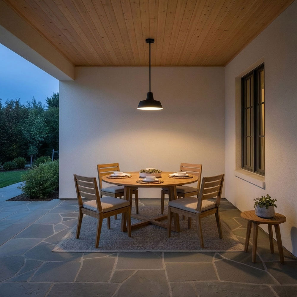 Barn Light Outdoor Pendant Light in Outside Area.