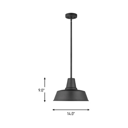 Barn Light Outdoor Pendant Light - line drawing.