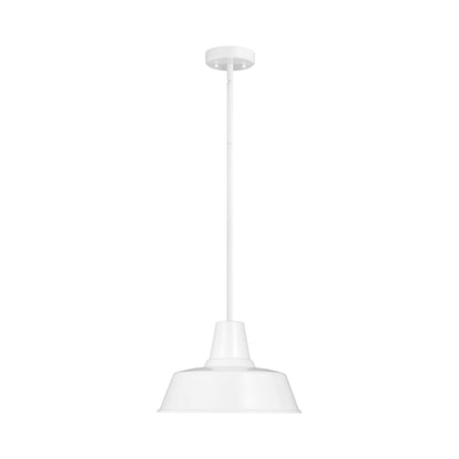 Barn Light Outdoor Pendant Light in White.