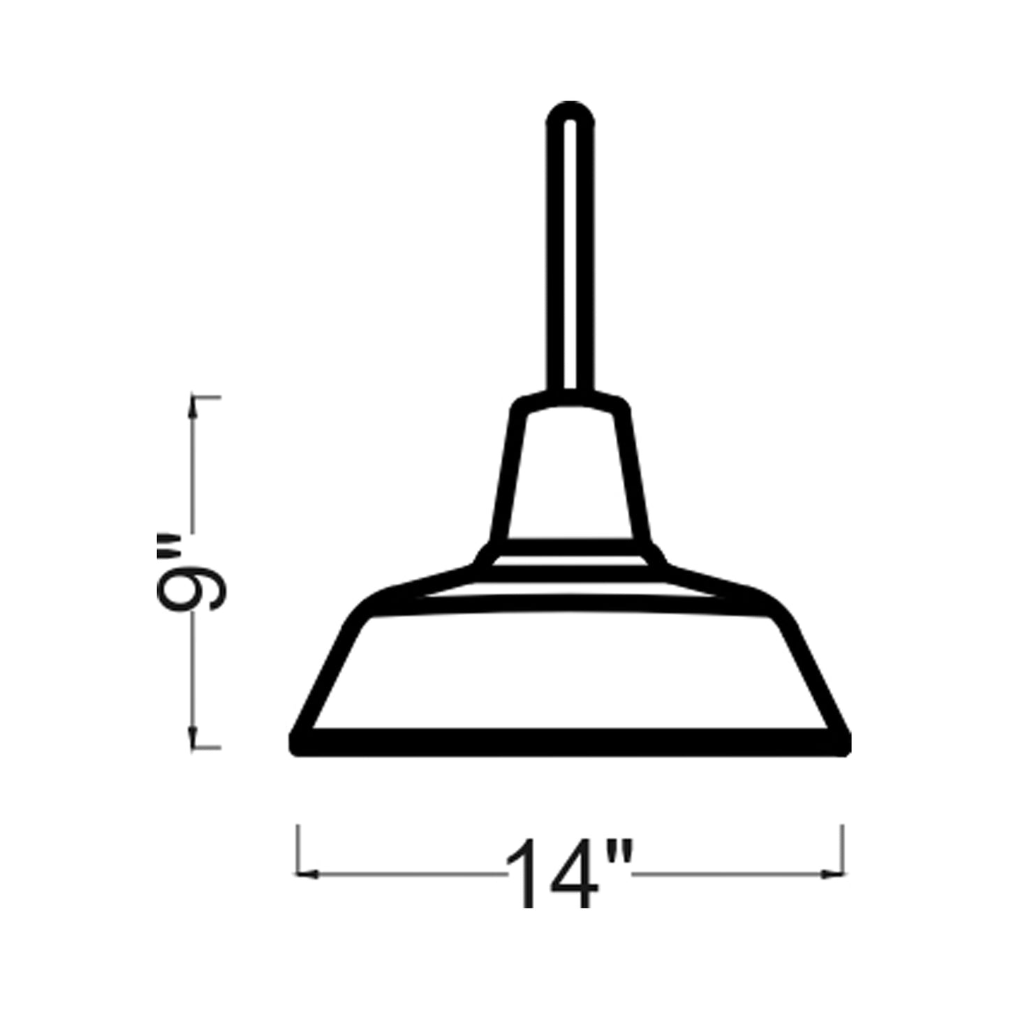 Barn Light Outdoor Pendant Light - line drawing.