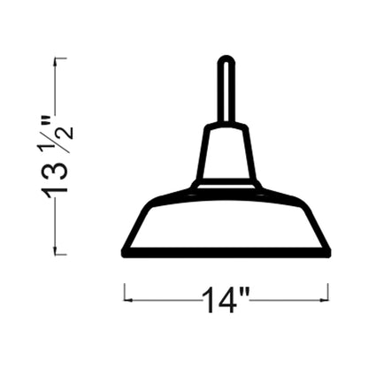 Barn Light Outdoor Wall Light - line drawing.