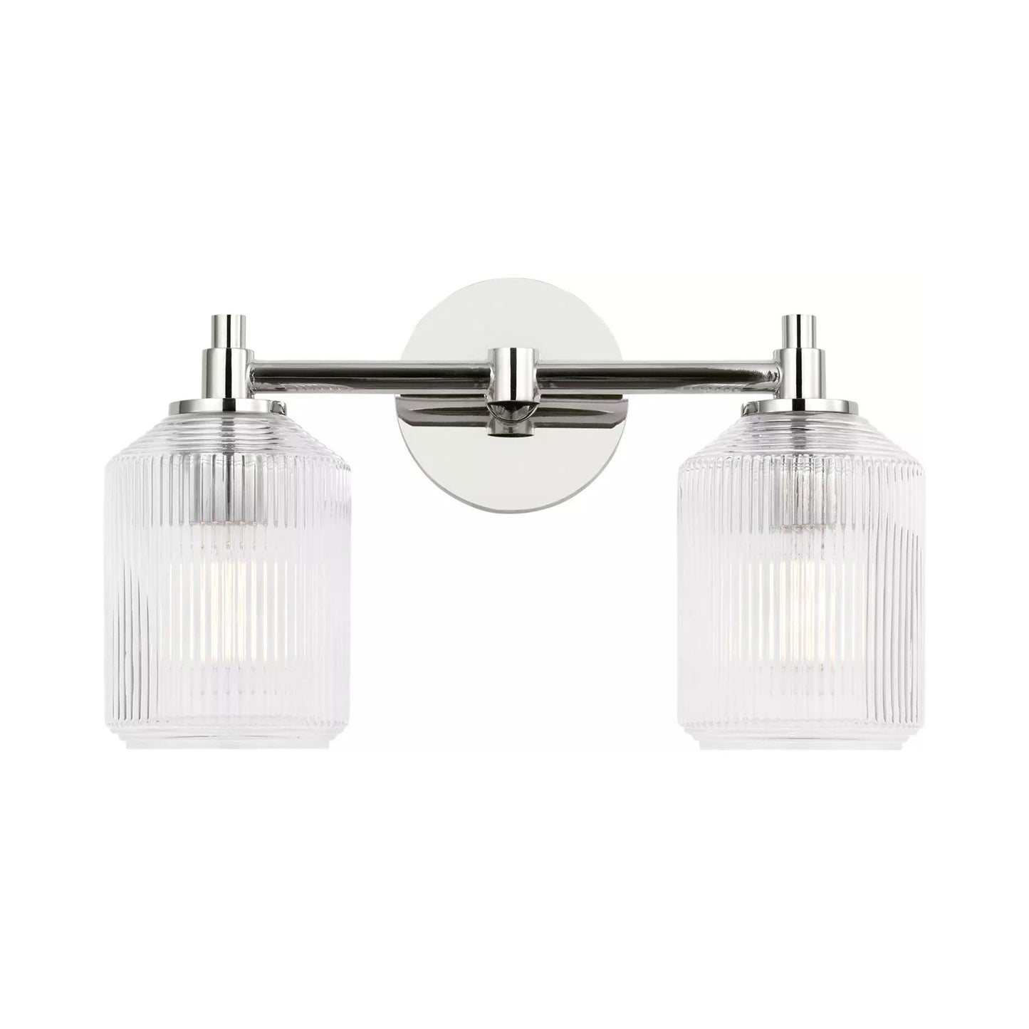 Barstow Bath Vanity Light in Polished Nickel (2-Light).