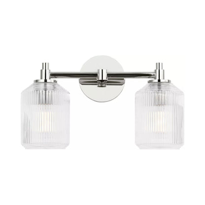 Barstow Bath Vanity Light in Polished Nickel (2-Light).