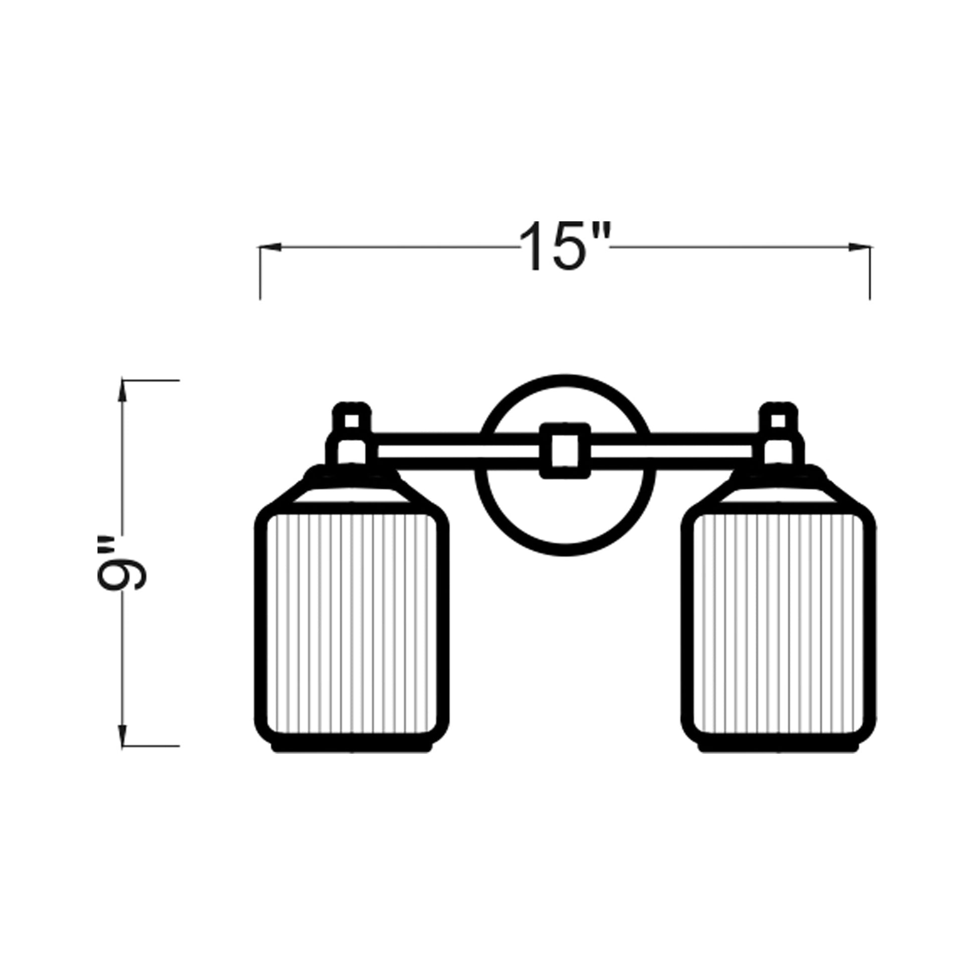 Barstow Bath Vanity Light - line drawing.
