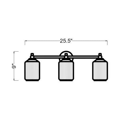 Barstow Bath Vanity Light - line drawing.