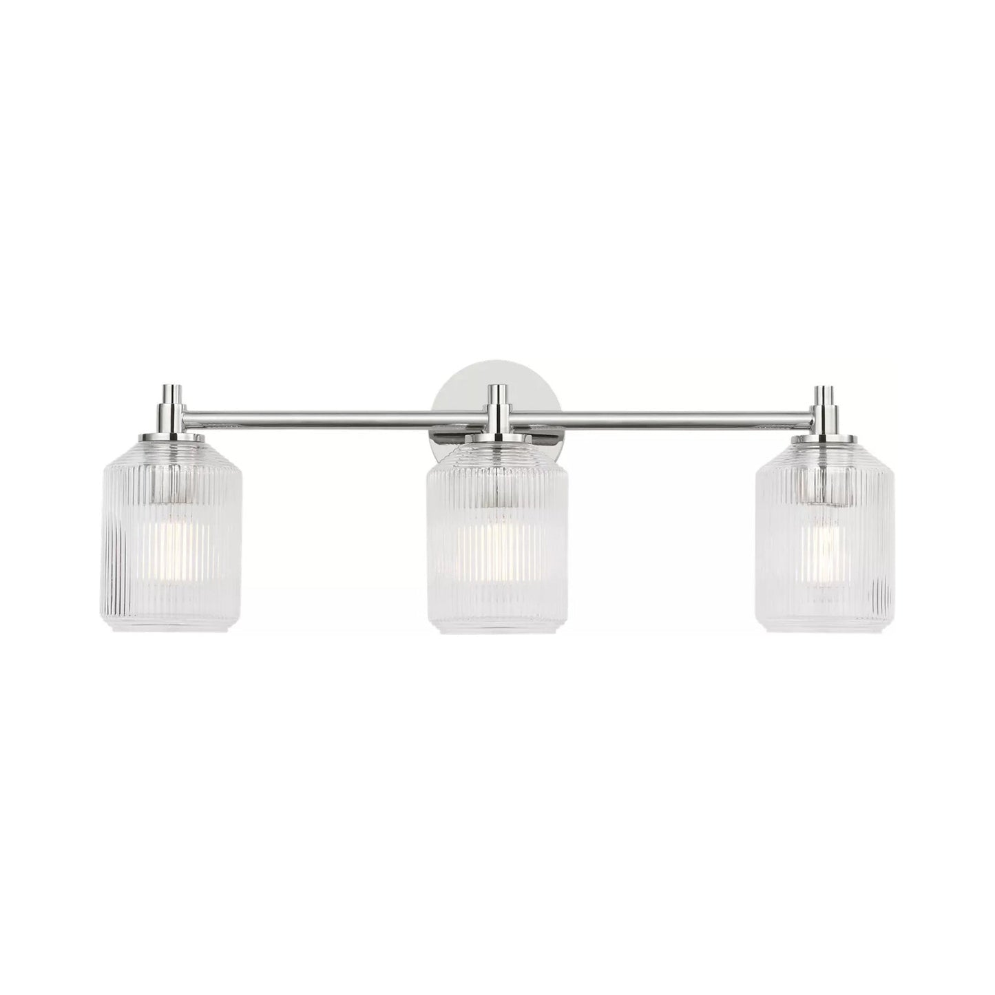 Barstow Bath Vanity Light in Polished Nickel (3-Light).