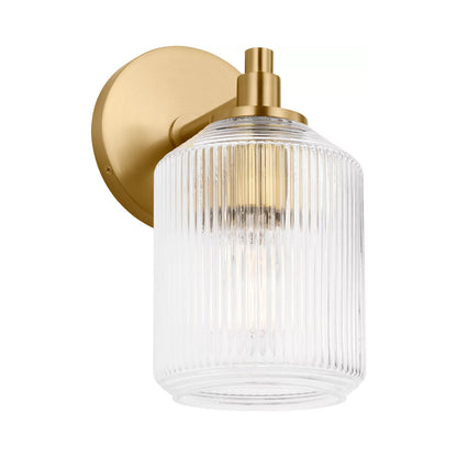 Barstow Bath Wall Light in Burnished Brass.