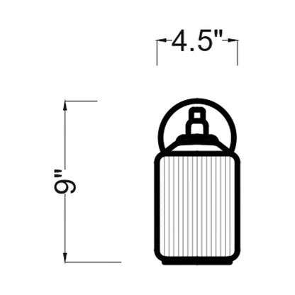 Barstow Bath Wall Light - line drawing.