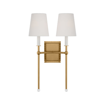 Baxley Bath Wall Light in Burnished Brass (20.88-Inch/2-Light).