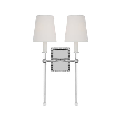 Baxley Bath Wall Light in Polished Nickel (20.88-Inch/2-Light).