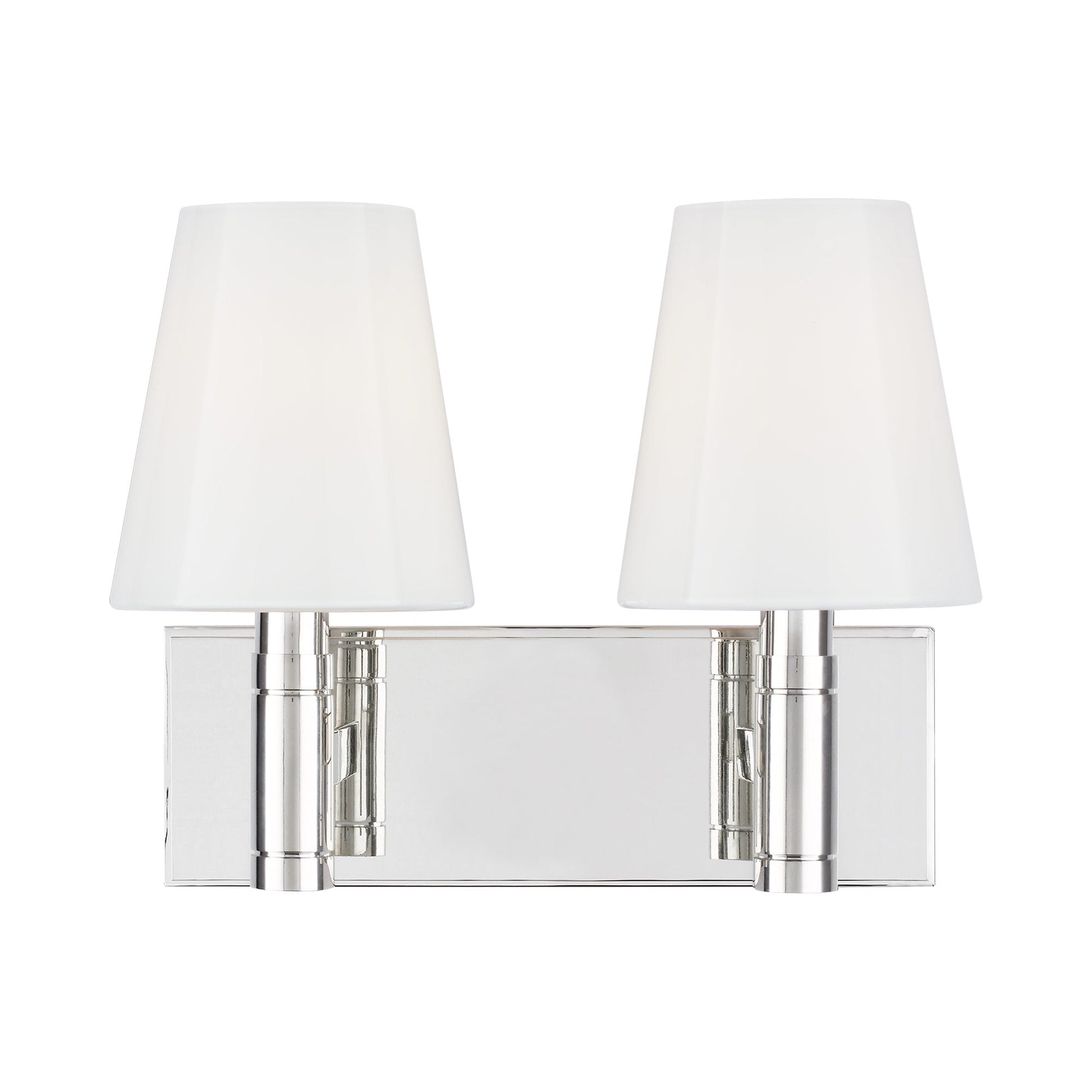 Beckham Bath Vanity Light in Polished Nickel (2-Light).