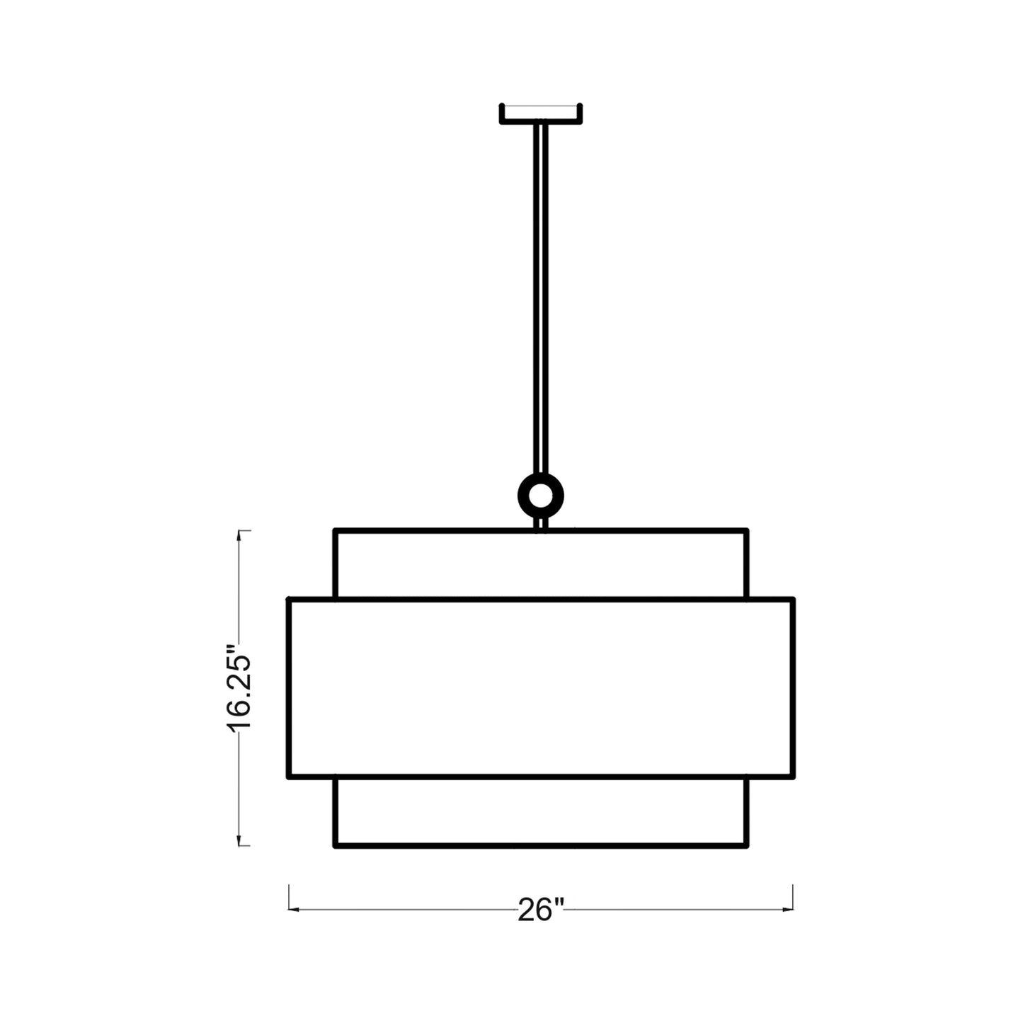Belaro Pendant Light - line drawing.