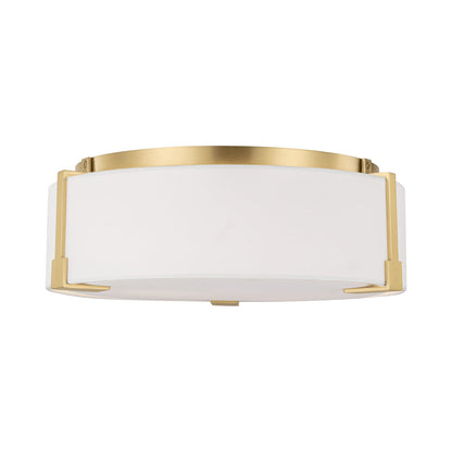 Bergen Flush Mount Ceiling Light in Burnished Brass.