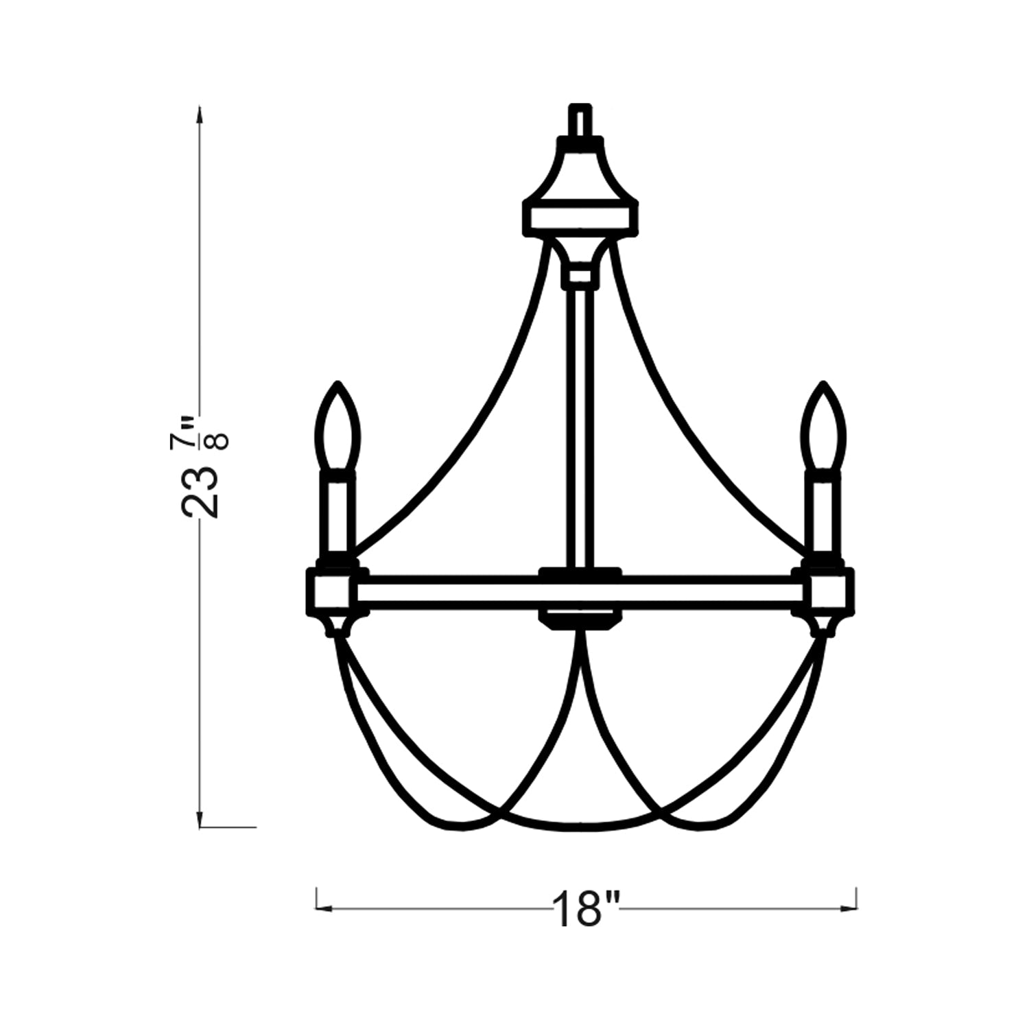 Beverly Chandelier - line drawing.