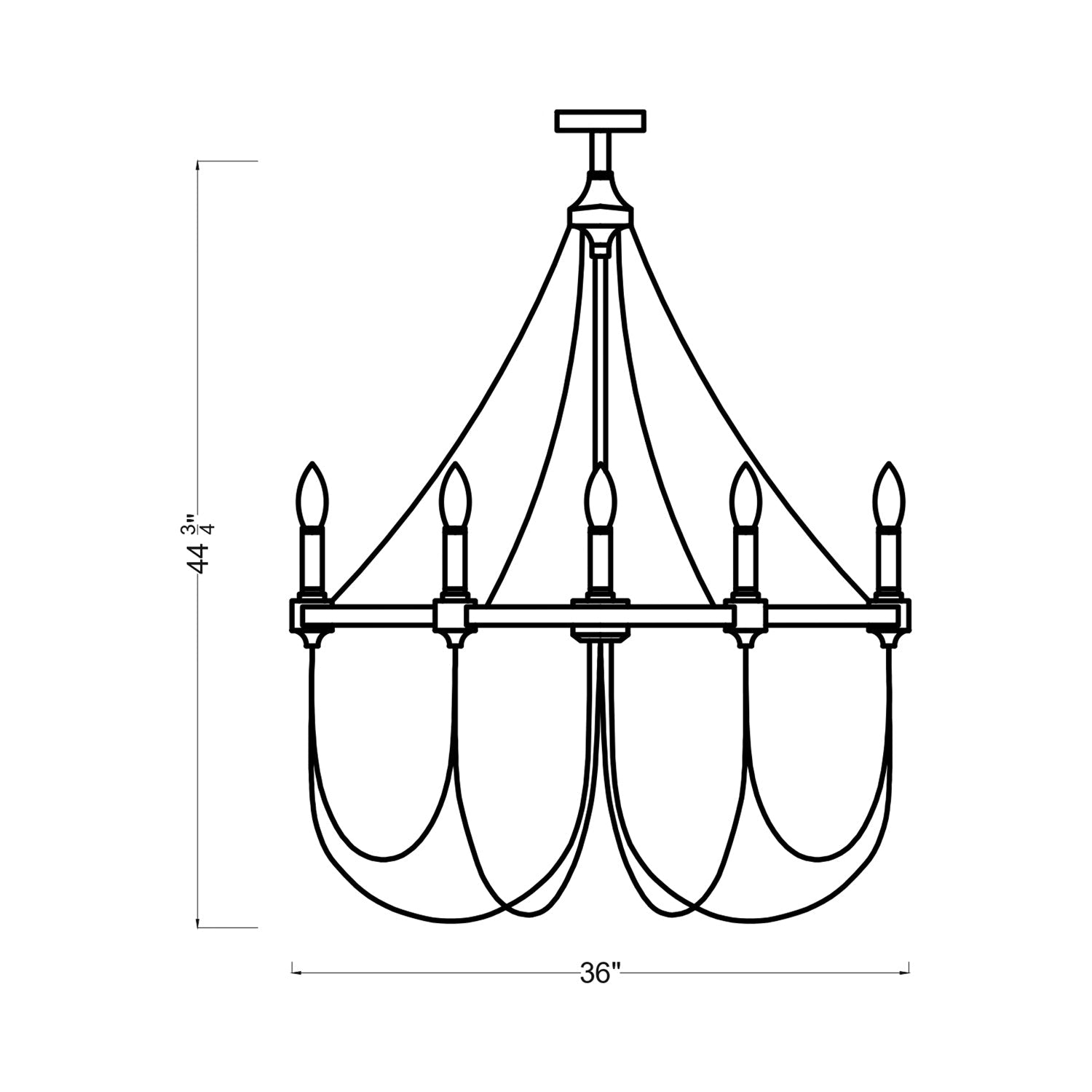 Beverly Chandelier - line drawing.
