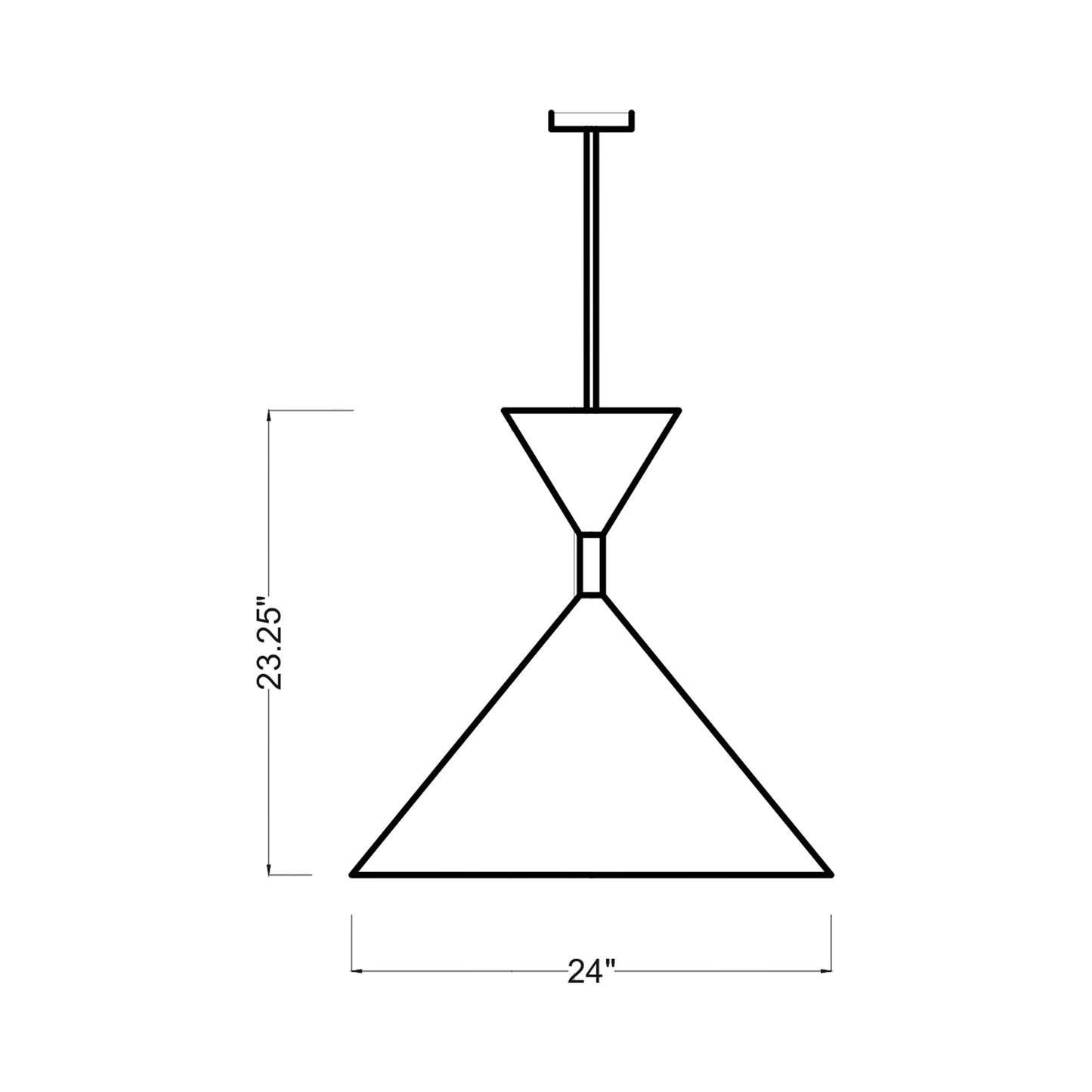 Bodhi LED Pendant Light - line drawing.